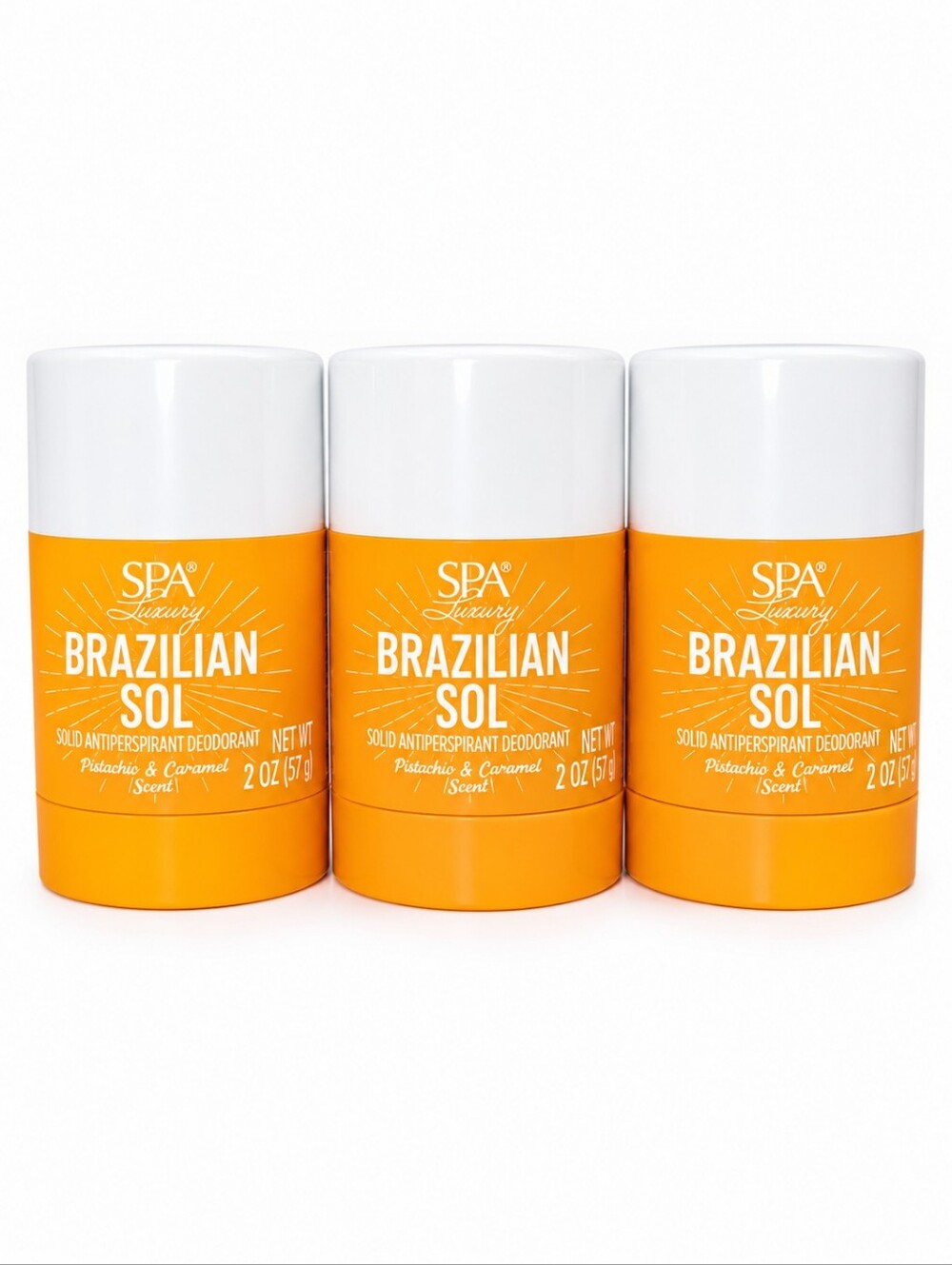 Brazilian Sol Solid Antiperspirant Deodorant - 3-pack